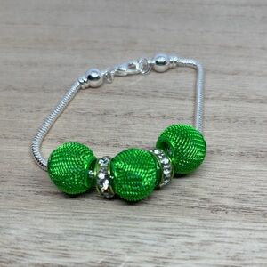 Green Bead Charm Bracelet - Women Jewelry
